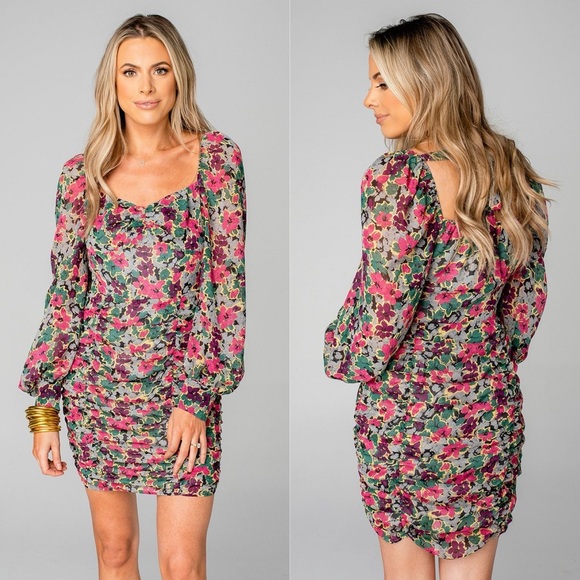 Buddy Love Madeline Long Sleeve Party Dress in Blooms Size M 🌸LIKE NEW!🌸 - Picture 1 of 16